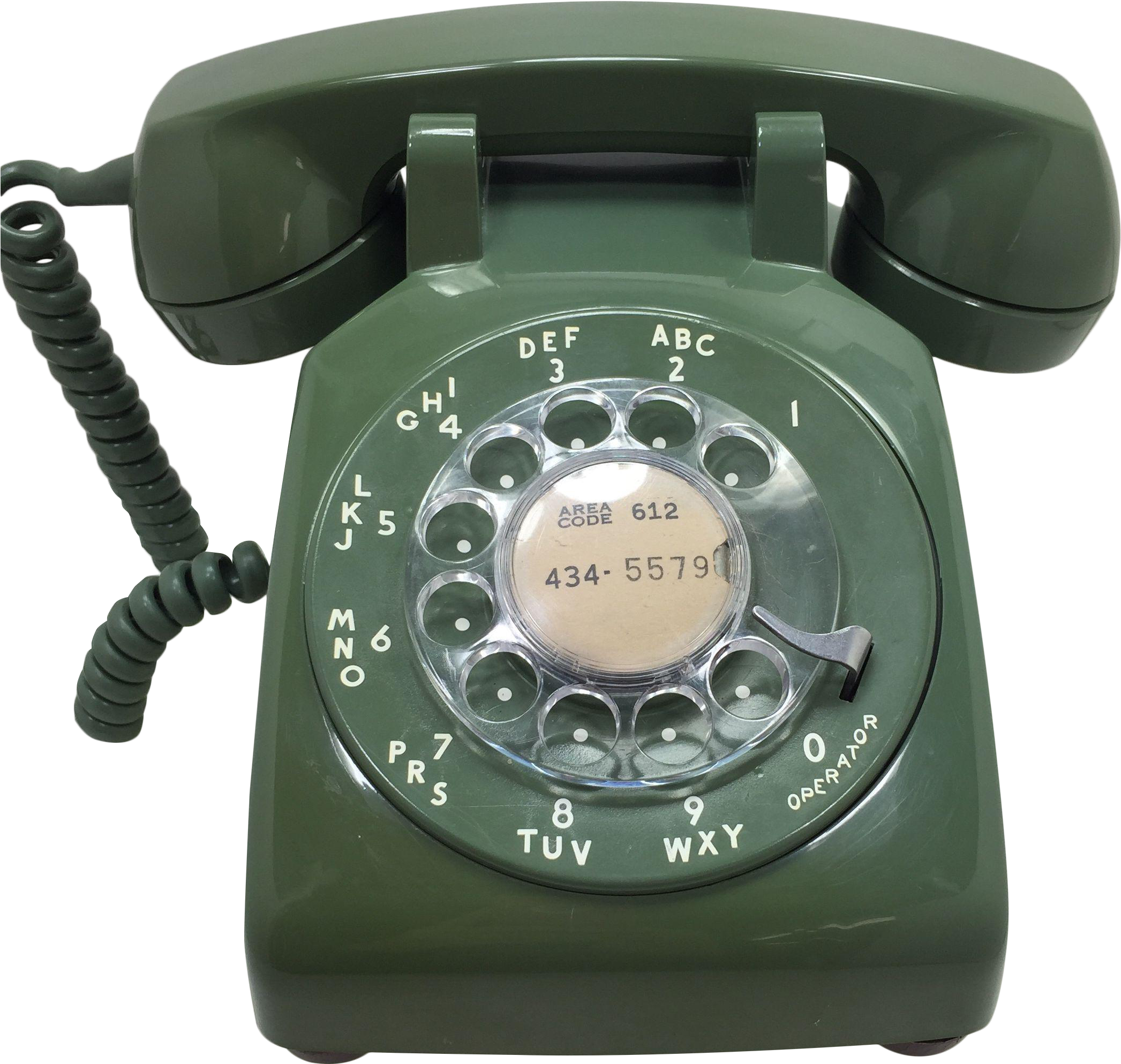 Moss Green 1966 We Rotary Dial Phone Modular - Model 500 Telephone (2318x2318), Png Download