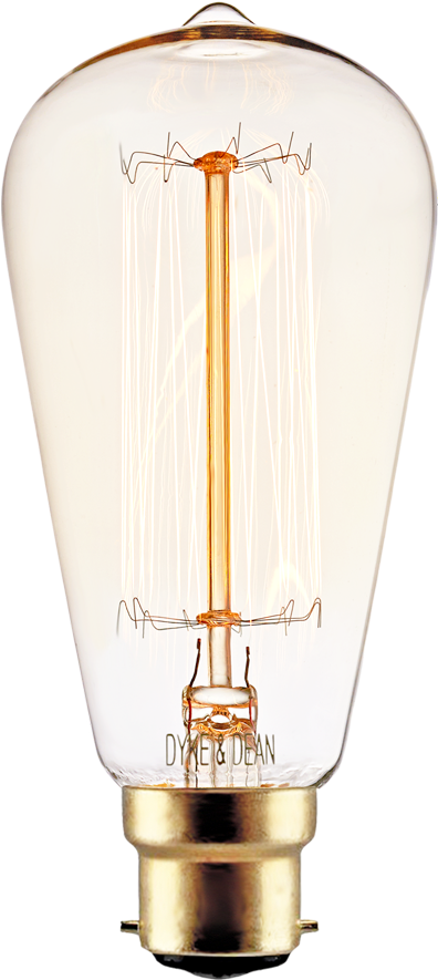 Squirrel Cage Edison Bayonet Filament Bulb 40w (900x900), Png Download