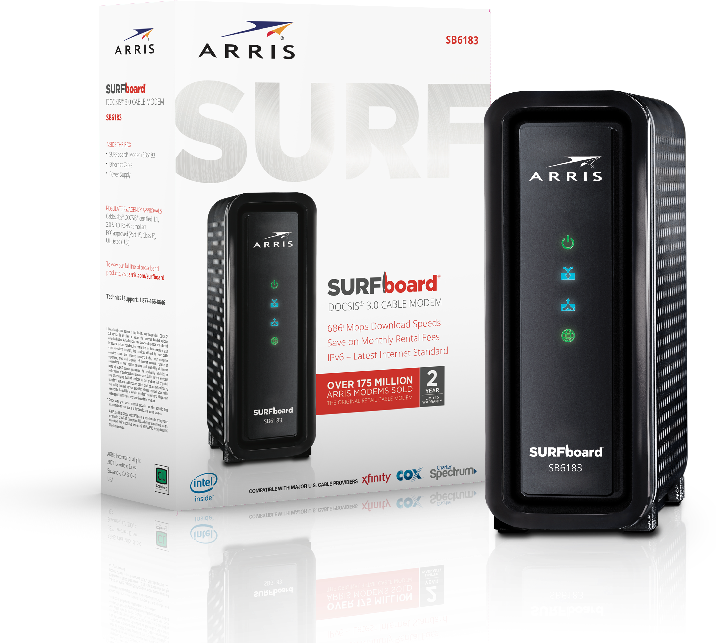 Arris Surfboard Sb6183 Cable Modem, Docsis (3000x3000), Png Download