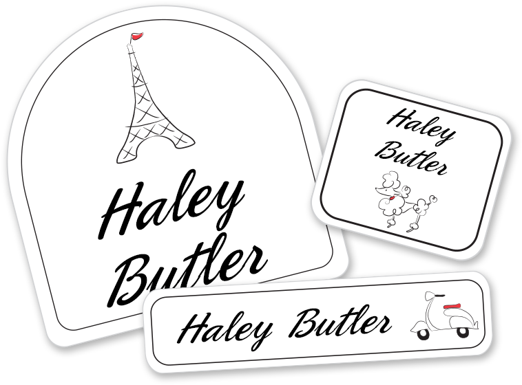 Parisianne School Labels With Paris Eiffel Tower - Hearing Aid (800x800), Png Download