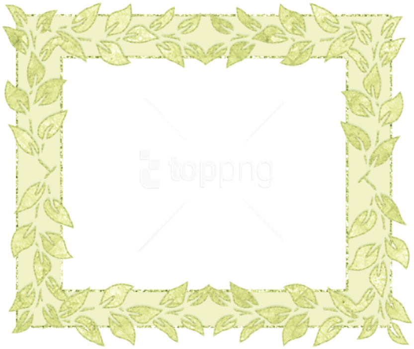 Free Png Yellow Transparent Frame With Leafs Png Images - Motif (850x702), Png Download