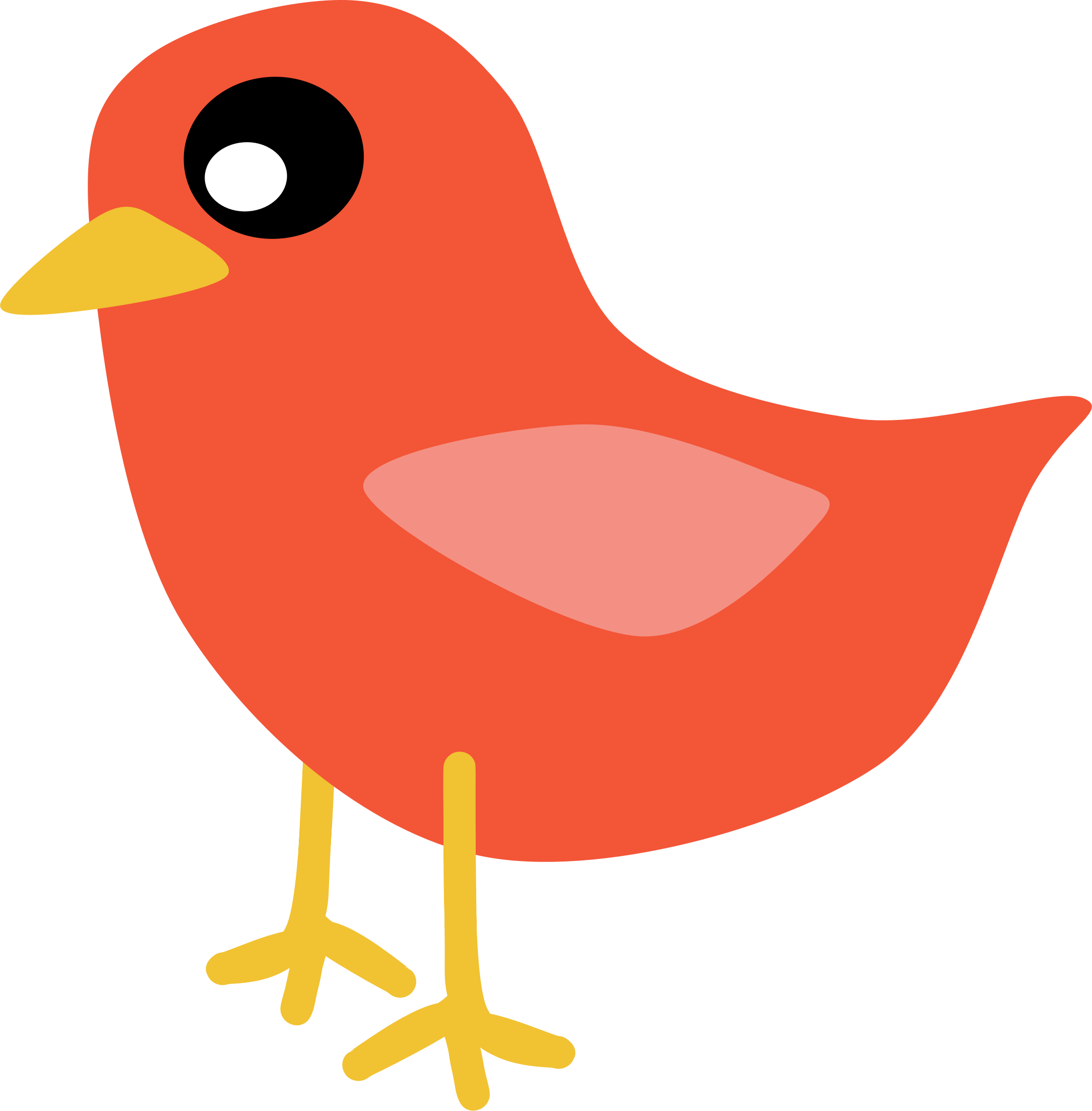 Robin Clipart Red Robin - Orange Bird Clipart (2167x2204), Png Download