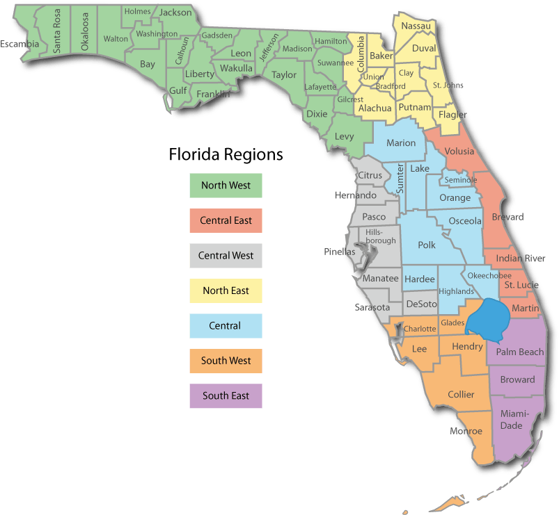 Before You Start - Florida Counties And Regions (828x792), Png Download