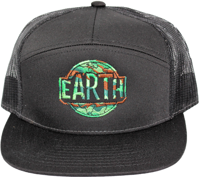 Earth Hat - Black Camo - Baseball Cap (1024x683), Png Download