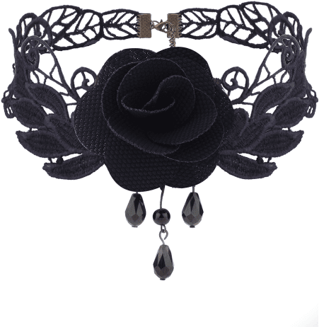 Gothic Flower Knitted Leaf Choker Necklace - Rosas Goticas (600x600), Png Download