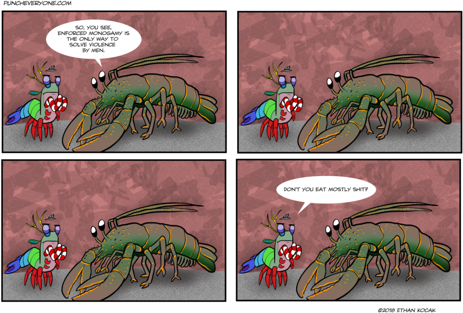 Jordan Peterson Is A Turd Lobster Punchy Punches Everyone - Cartoon (1024x698), Png Download