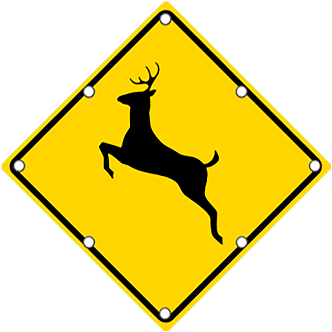 Ts40 Flashing Deer Crossing Sign Day - Deer Sign (768x768), Png Download
