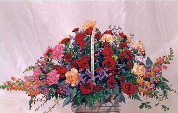 Multi Color Sympathy Basket - Bouquet (600x600), Png Download