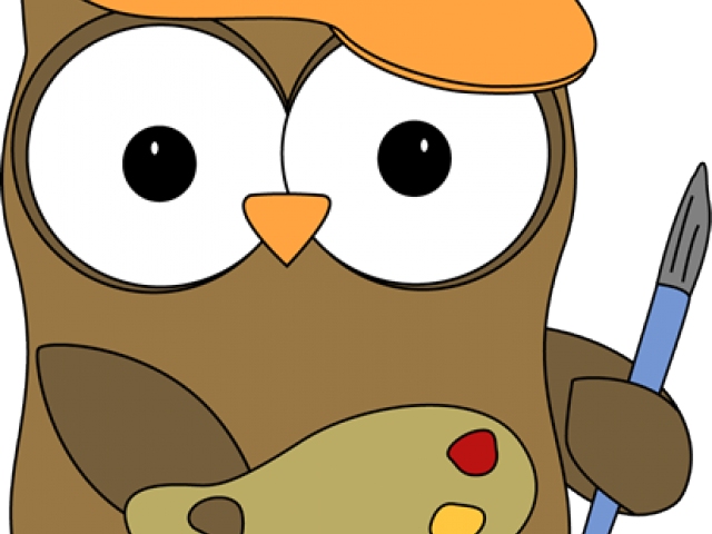 Owl Clipart Artist - Artist Owl Clipart (640x480), Png Download