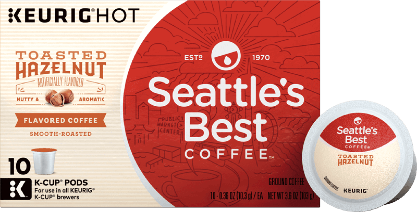 Toasted Hazelnut K-cups - Seattle's Best Coffee K Cups (1446x738), Png Download