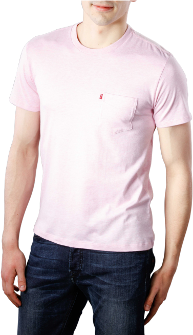 S Ss Setin Sunset Pocket T Shirt Pink Nectar Heather - Man (490x653), Png Download