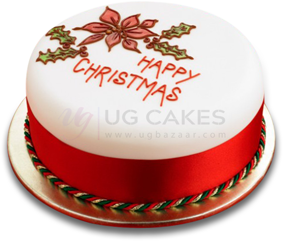 Ug Bazaar - Happy Christmas With Cake (1000x1000), Png Download