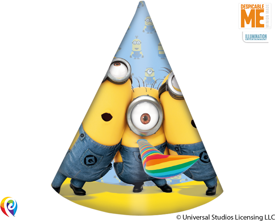 Lovely Minions Party Cone Hats - Czapka Urodzinowa Png (1000x800), Png Download