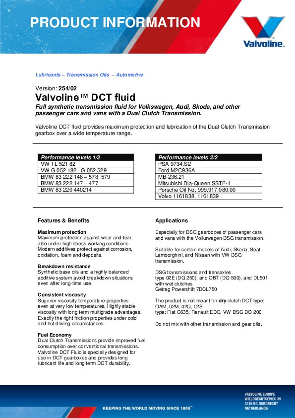 Pdf - Valvoline (595x842), Png Download