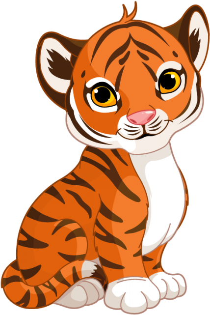 Tigre Dessin Png - Cute Cartoon Tiger Cub (700x700), Png Download