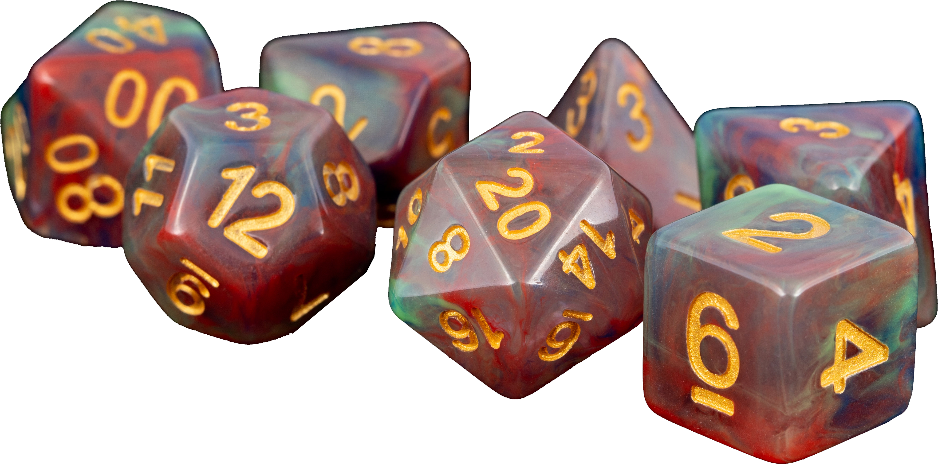 Mdg Resin Die Set Red Pearl Swirl Png Koplow D20 Pearl - Dice Game (3990x1976), Png Download