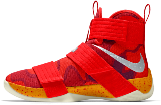 Nike Zoom Lebron Soldier 10 Id Men's Basketball Shoe - Lebron Strap Shoes (640x640), Png Download