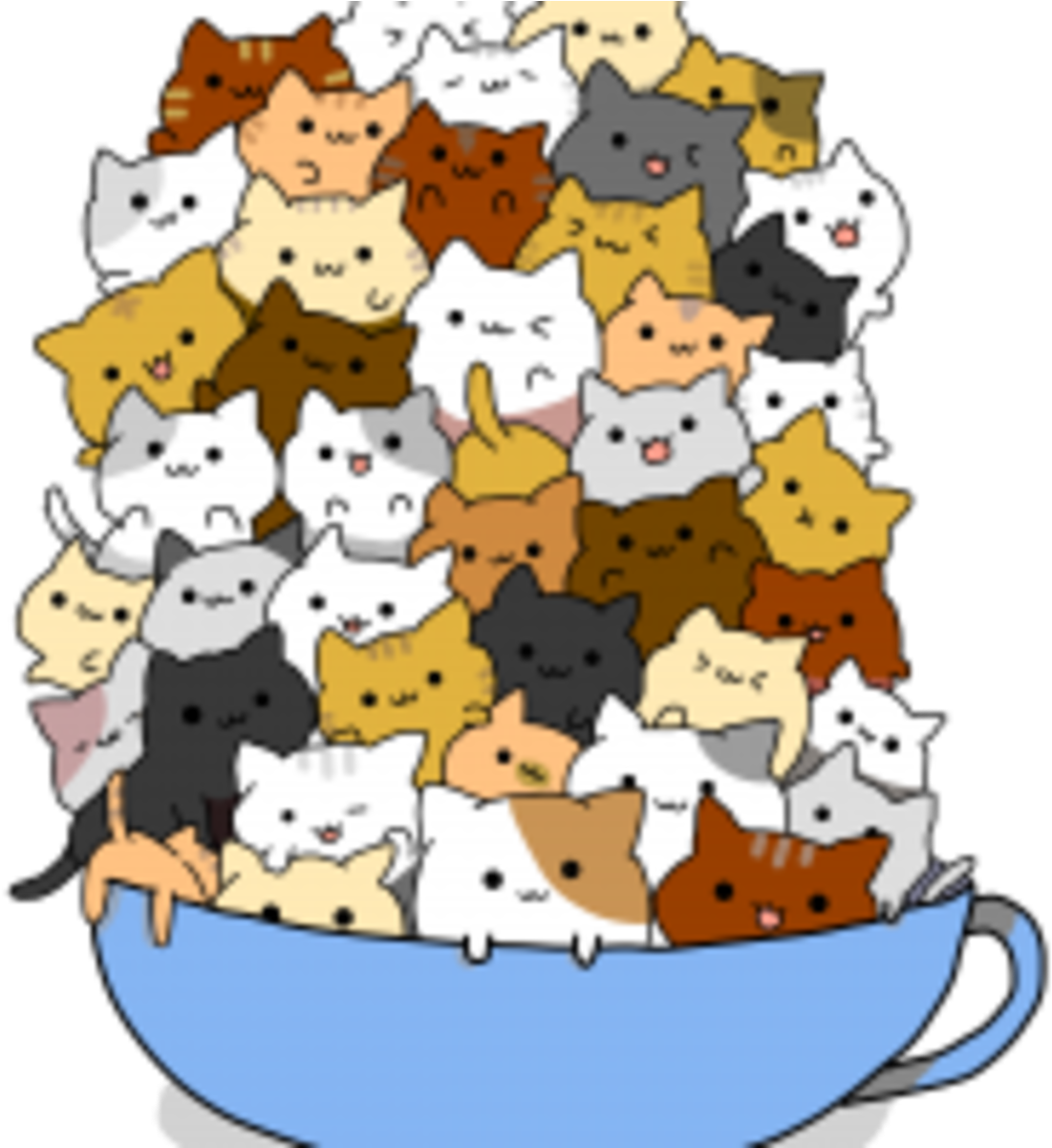 Cat In A Cup (1200x1200), Png Download
