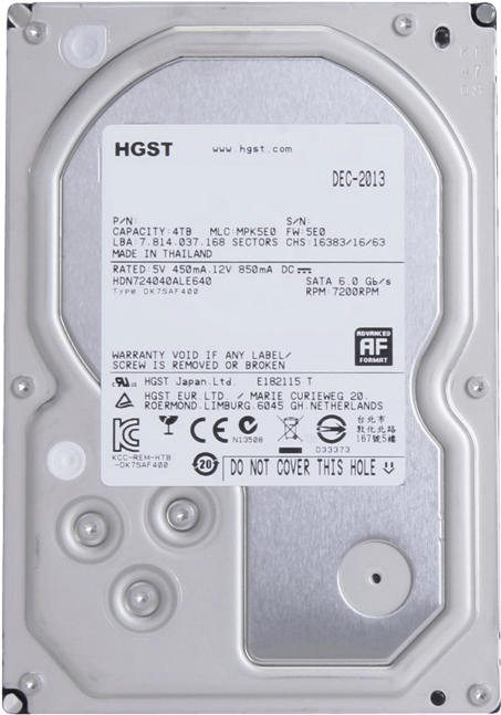 3tb Deskstar Nas H3iknas40003272sn, 7200 Rpm, Sata - Solid-state Drive (700x700), Png Download