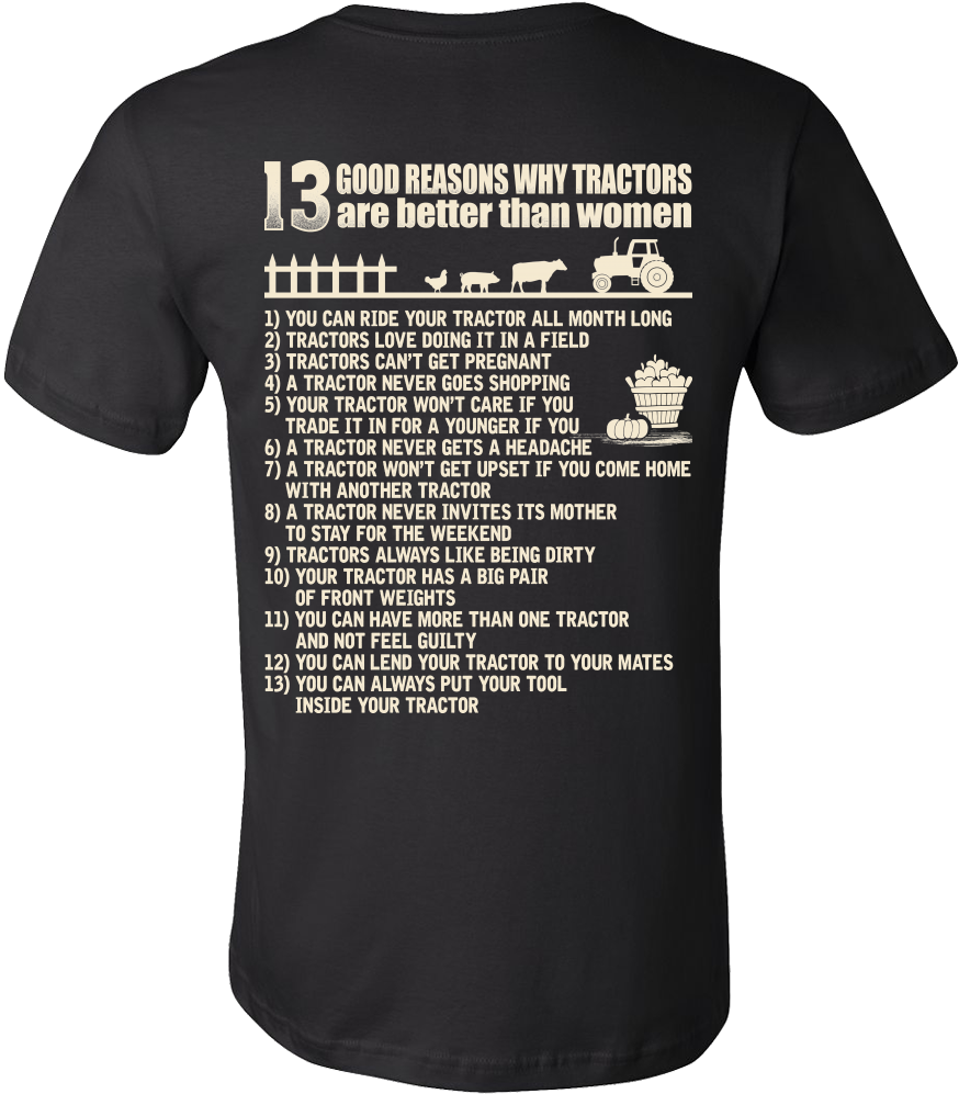 13 Good Reasons Why Tractors Are Better Than Women - T-shirt (1000x1000), Png Download