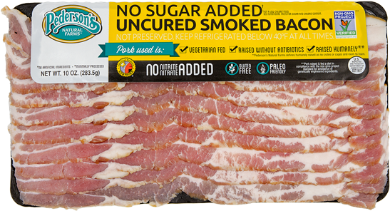 No Sugar Added Uncured Smoked Bacon Non Gmo Project - Brisket (600x600), Png Download