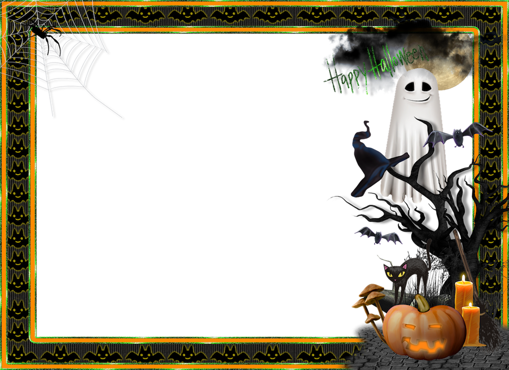 Here's A Little-scary Halloween Digital Frame, Click (1000x727), Png Download
