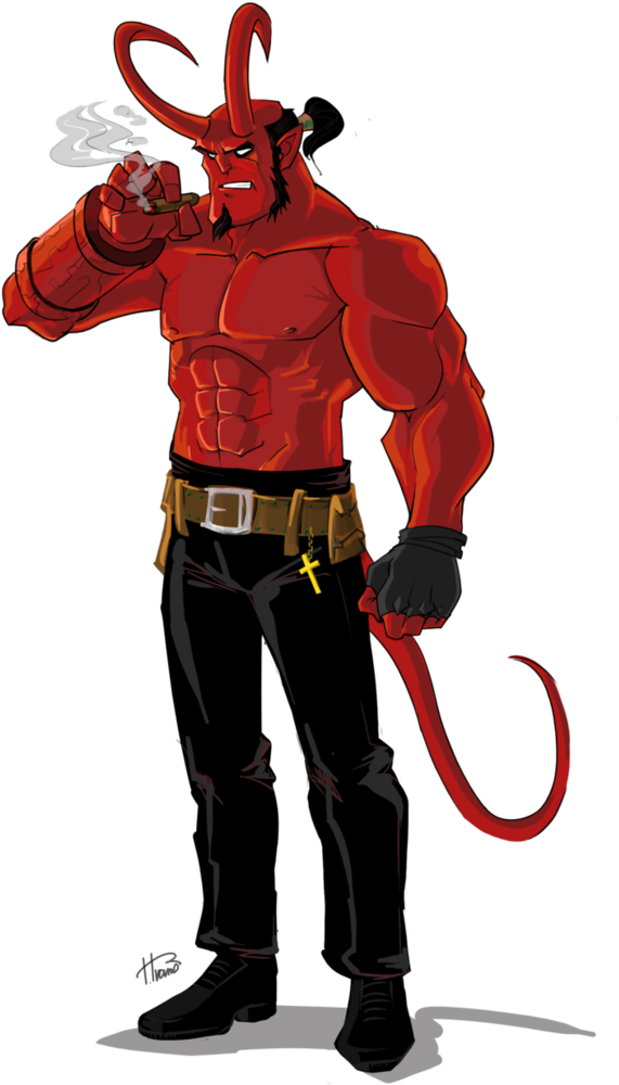 Hellboy Transparent Background - Hellboy Comic Png (730x1095), Png Download