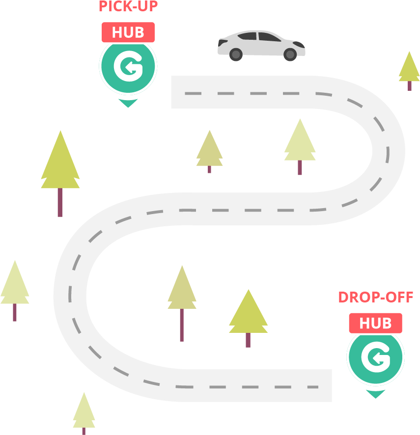 Gocar One-way Trip - Circle (1000x1000), Png Download