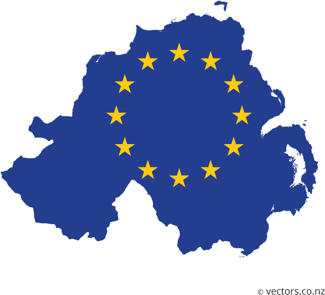 Eu Flag - Northern Ireland Map Vector (700x700), Png Download