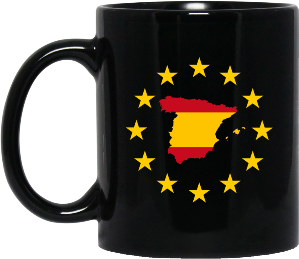 Spain Map Inside European Union Eu Flag Mug Cup Gift - Union (1024x1024), Png Download