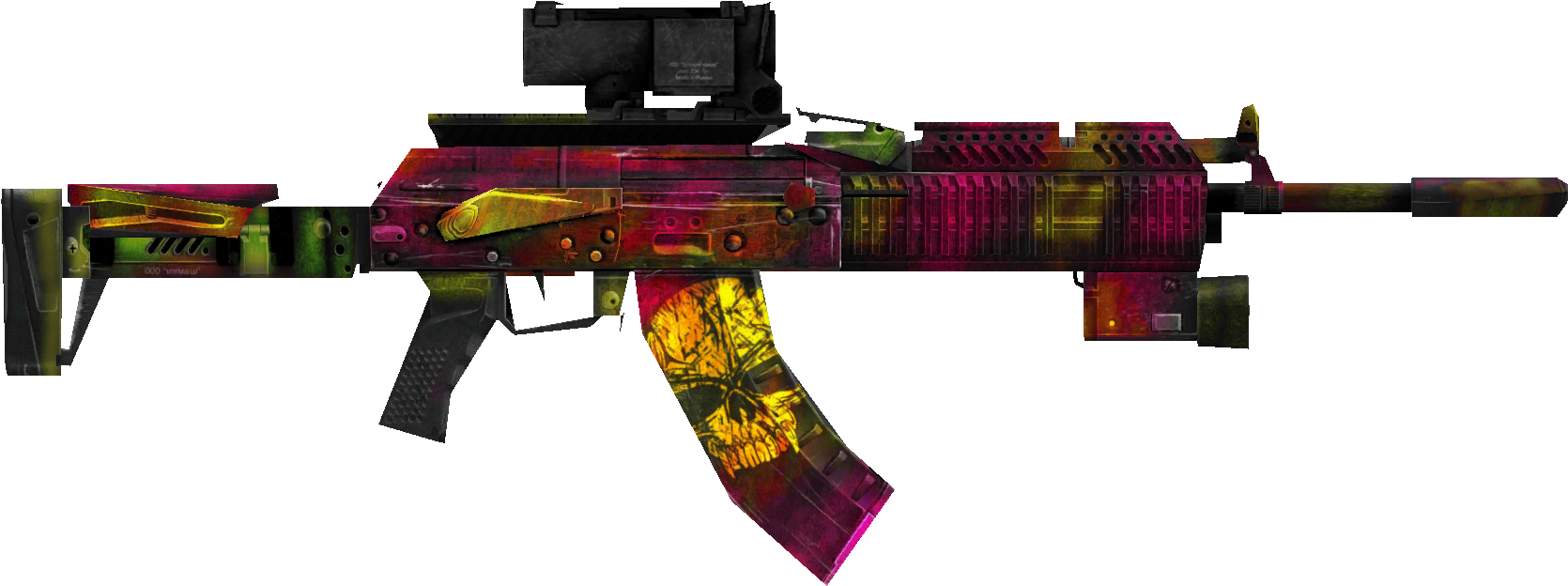 Ak Mod Neon Weapon - Assault Rifle (1771x762), Png Download