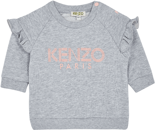 Gray Logo Ruffle Sweatshirt - Long-sleeved T-shirt (600x800), Png Download
