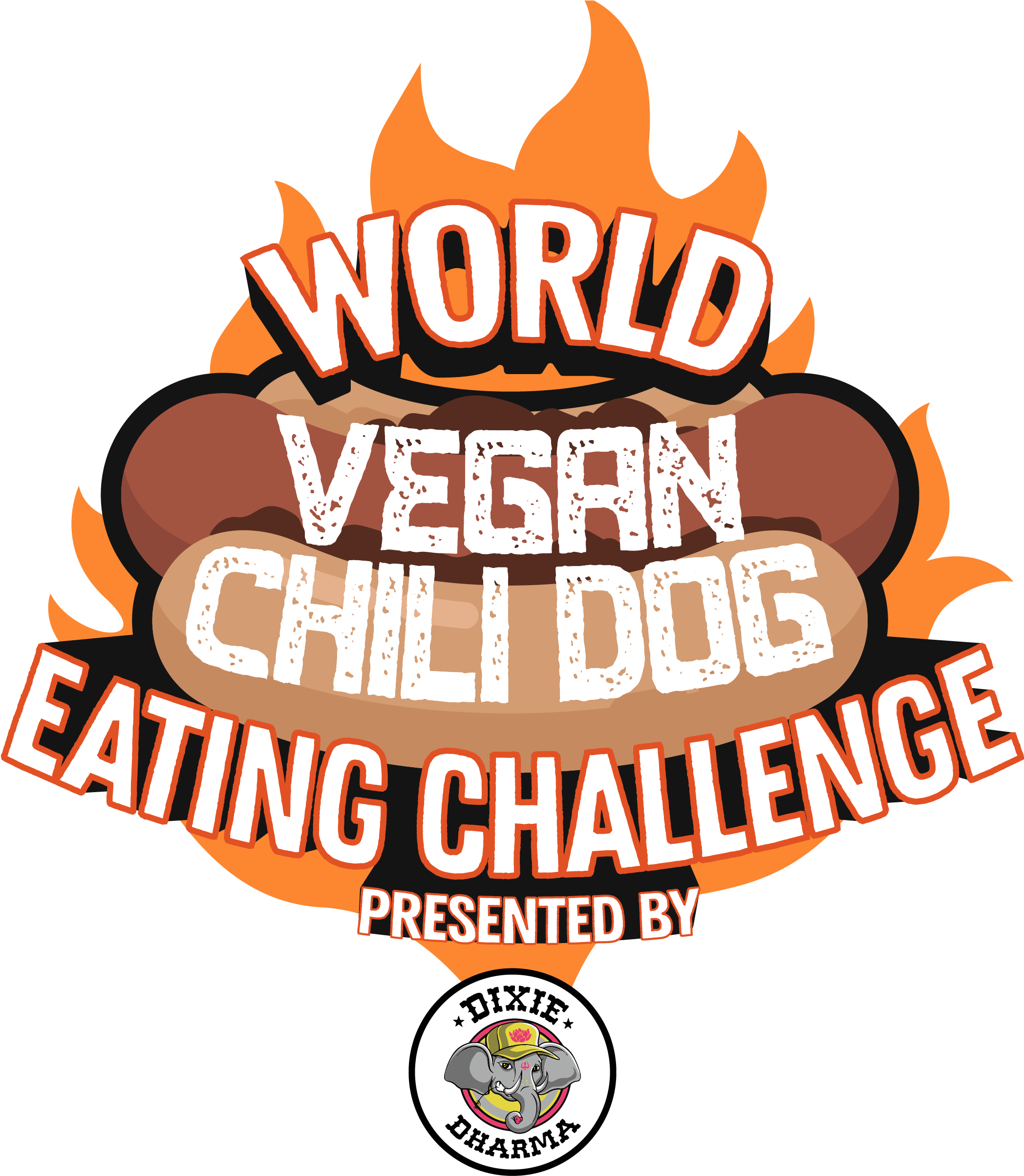 2019 Dixie Dharma World Vegan Chili Dog Eating Challenge - Illustration (2175x2600), Png Download