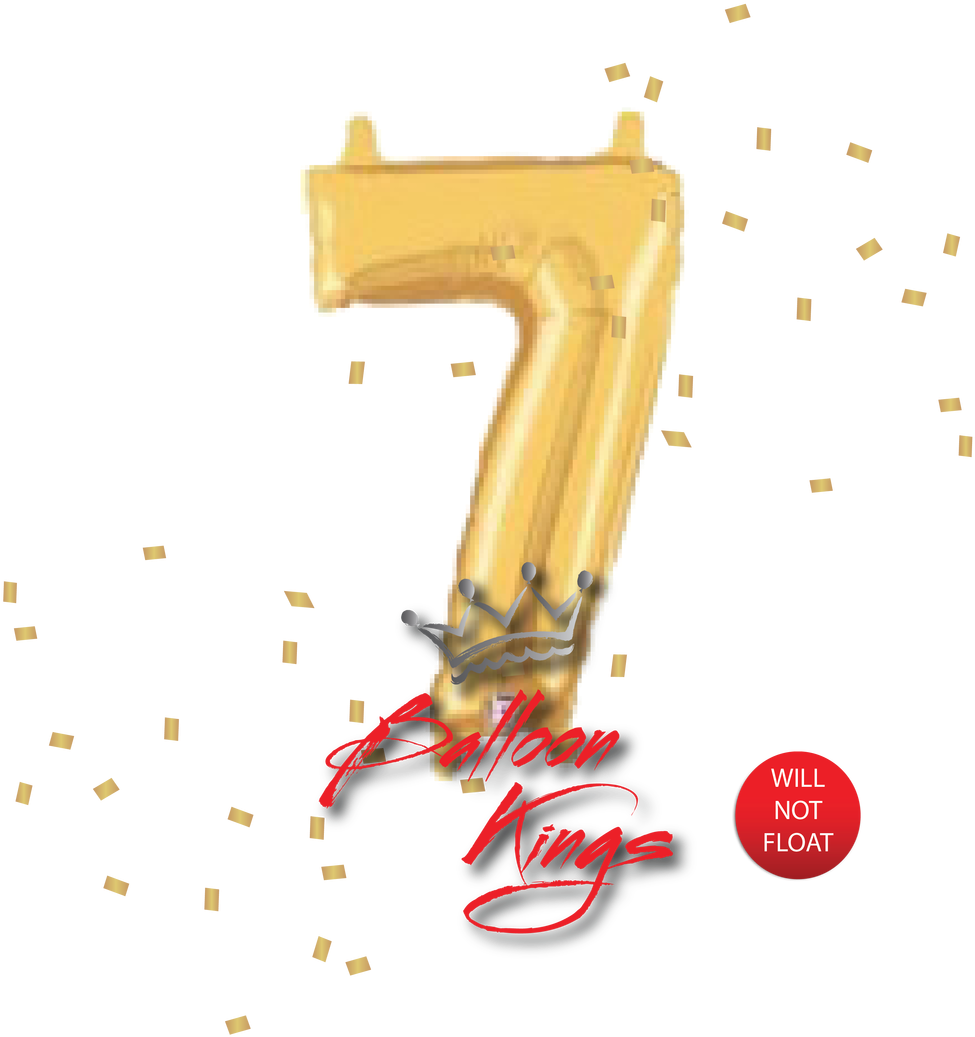14in Gold Number 7 14in Gold Number - Calligraphy (1280x1280), Png Download