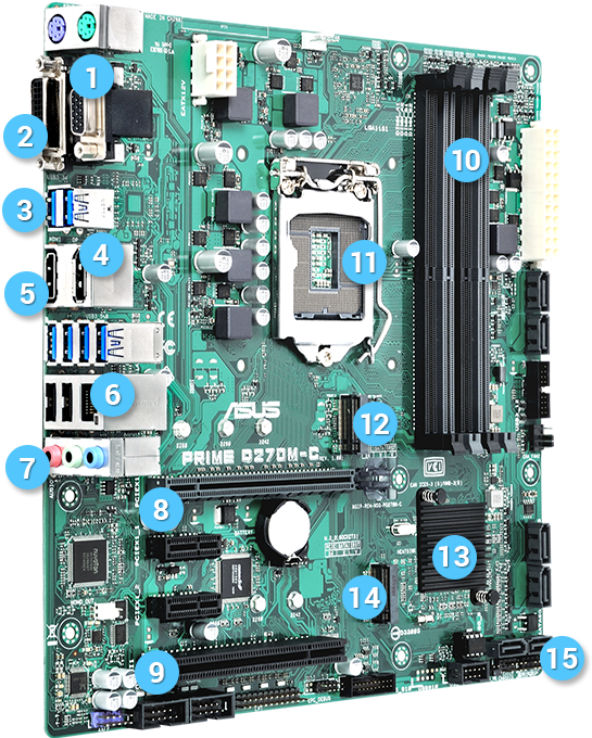 Download 1 Vga Asus Prime B250m C Full Size PNG Image PNGkit