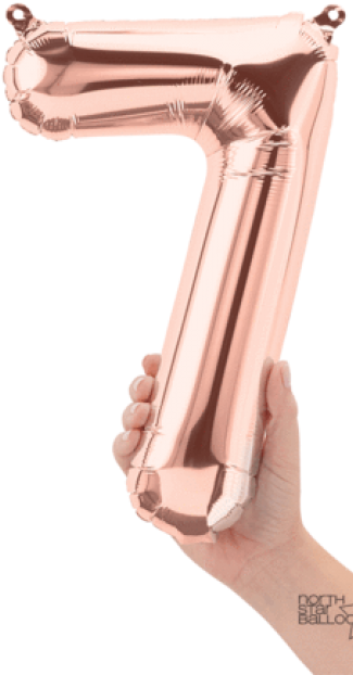 16" Rose Gold 7 Number Balloon - 7 Number Balloons (550x688), Png Download