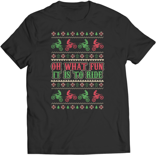 Biker Motocross Motorcycle Rider Christmas Ugly Unisex - Shirt (580x580), Png Download