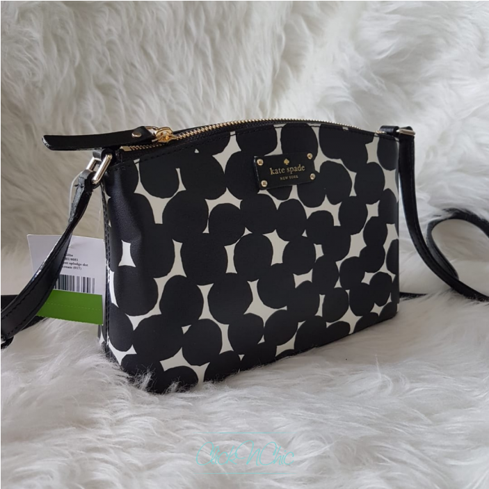 Kate Spade Grove Street Splodge Millie Black Cream - Handbag (702x1080), Png Download