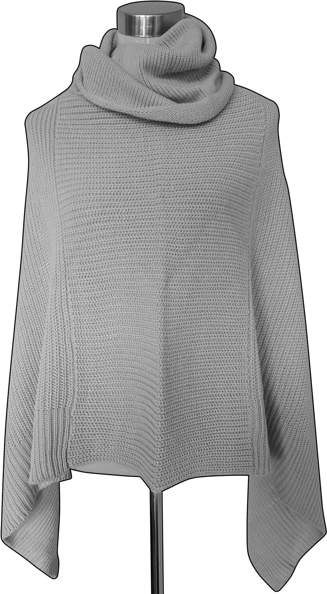 Knit Poncho - Sweater (1138x2048), Png Download