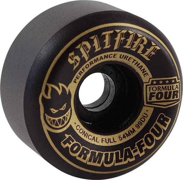 Spitfire F4 99a Conical Full 54mm Blackout Bronze Wheels - Conical Full Blackout Spitfire 53mm Silver (600x591), Png Download