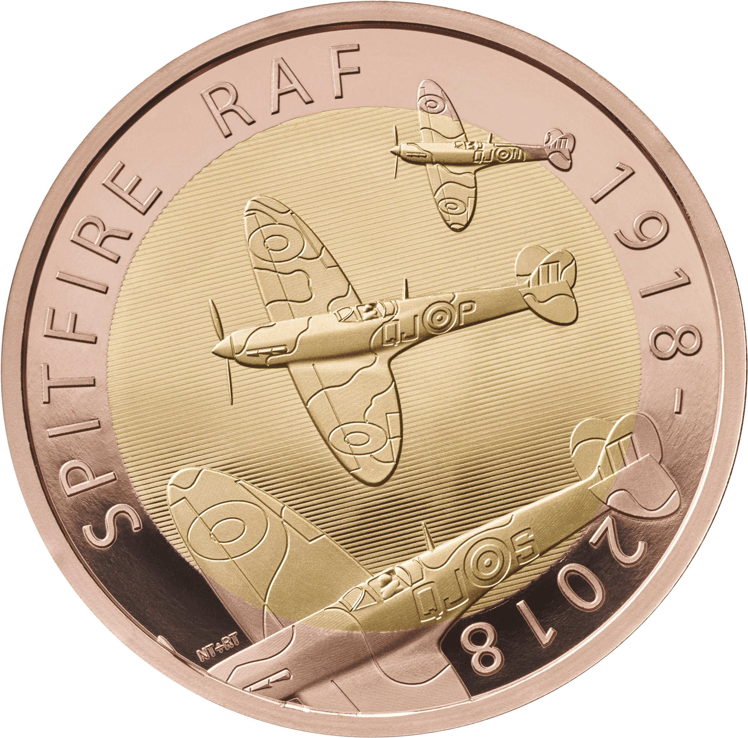 The Raf Centenary 2018 Spitfire Uk Gold Proof £2 Coin - Proof Coinage (2400x2400), Png Download