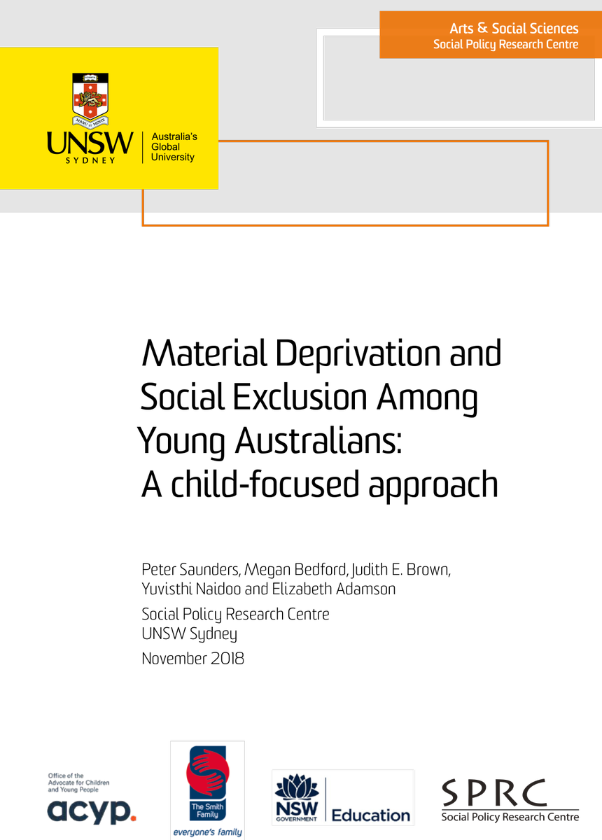 Material Deprivation And Social Exclusion Among Young - University Of New South Wales (860x1200), Png Download