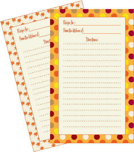 Thanksgiving Recipe Card Template 151737 - Paper (760x560), Png Download