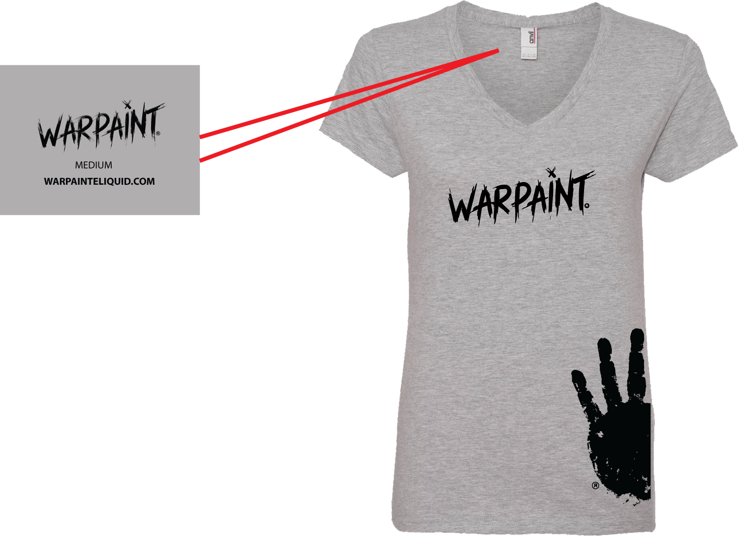 Ladies V-neck War Paint - Active Shirt (1502x1091), Png Download
