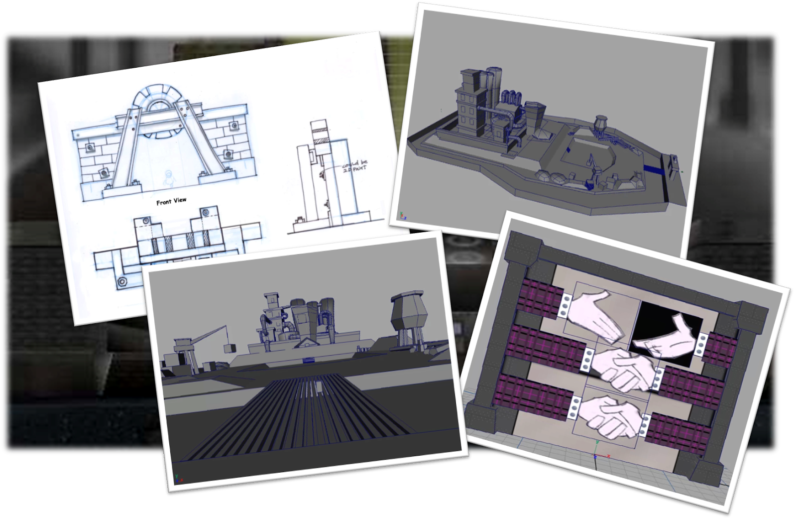 Early Concepts And Models For The Cog Hq - Sketch (1600x1048), Png Download