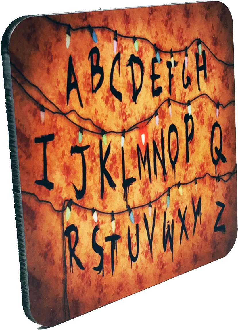 Stranger Things Alphabet Wall Drink Coaster - Illustration (1500x1500), Png Download