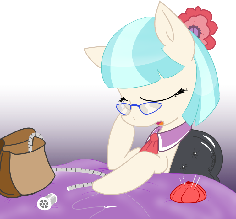 Redfoxjake, Coco Pommel, Fabric, Glasses, Safe, Sewing, - Cartoon (750x750), Png Download