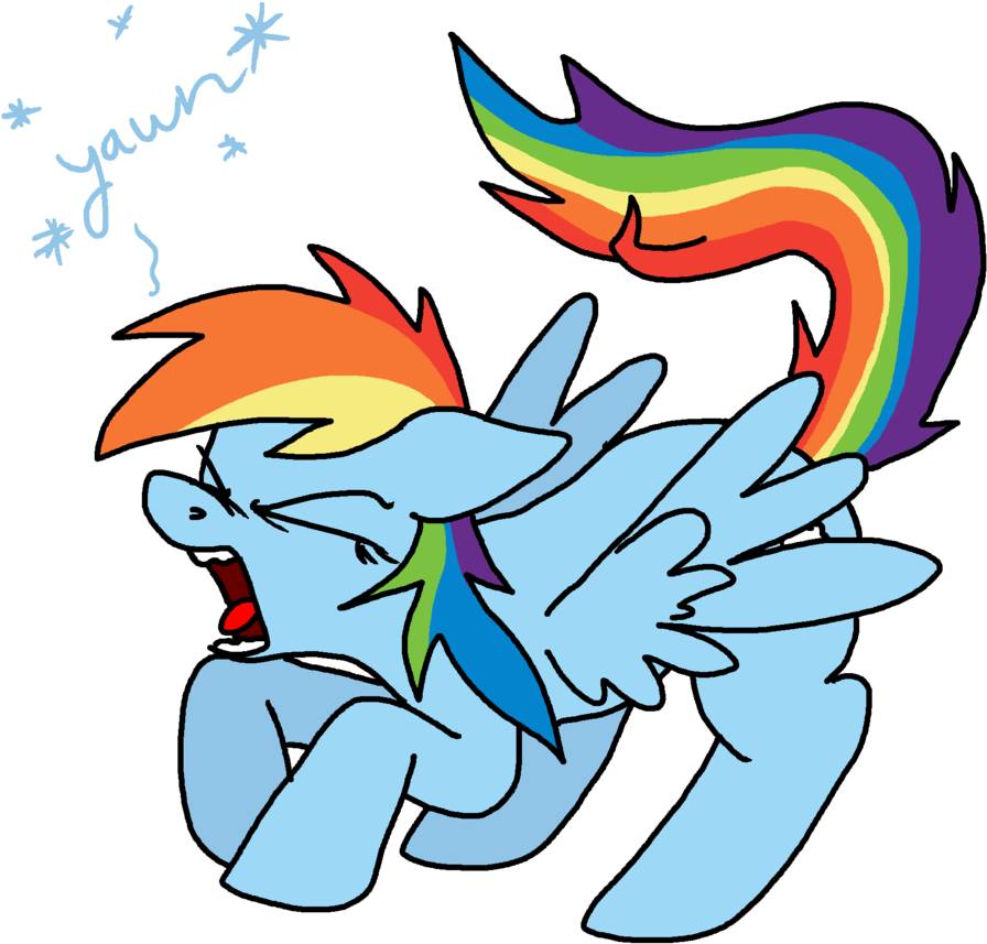 Anyponedrawn, Cute, Rainbow Dash, Safe, Sleepy, Solo, - Cartoon (958x1024), Png Download