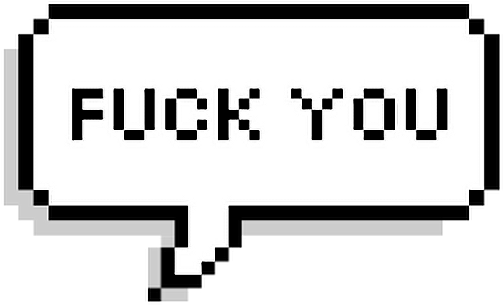 #fuckyou #fuck #you #overlay #text #speech #icon #pixel - 8 Bit Speech Bubble Png (1024x639), Png Download