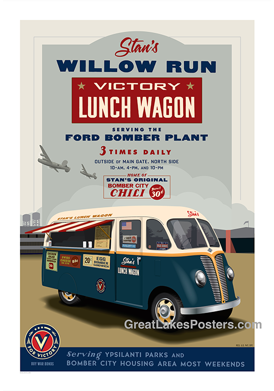 Great Lakes Posters Willow Run Victory Lunch Wagon (766x766), Png Download